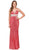 Dancing Queen - 8468 Sequined Crisscrossed Back Sheath Prom Gown