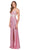 Dancing Queen - 8468 Sequined Crisscrossed Back Sheath Prom Gown