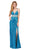 Dancing Queen - 8468 Sequined Crisscrossed Back Sheath Prom Gown