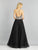 Dave & Johnny - A8469 Embroidered Halter Neck A-line Dress In Black