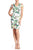 Donna Ricco - DR50592 Floral Print V-neck Sheath Dress In White and Multi-Color