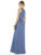 Alfred Sung - D707 Sleeveless Keyhole Back Sateen Twill Dress In Blue