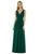 Social Bridesmaids - 8157 V-Neck Ruched A-Line Evening Gown In Green