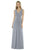 Social Bridesmaids - 8157 V-Neck Ruched A-Line Evening Gown In Gray