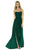 Social Bridesmaids - 8159 Strapless Pleated Bodice A-Line Dress In Green