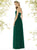Social Bridesmaids - 8159 Strapless Pleated Bodice A-Line Dress In Green