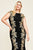 Tadashi Shoji - Gold Embellished Bateau Mermaid Dress In Black and Gold