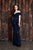Alexander by Daymor - 850 Bow Accent Off Shoulder Evening Dress In Black and Blue