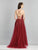 Dave & Johnny - A8507 Embroidered Deep V-neck A-line Gown In Red