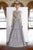 Janique - 85124 Illusion Lace Appliqued Geometric Gown in Grey