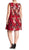 Taylor - 9441L Floral Print A-line Dress In Red