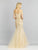 Dave & Johnny - A8519 Beaded Plunging Off-shoulder Mermaid Gown In Gold