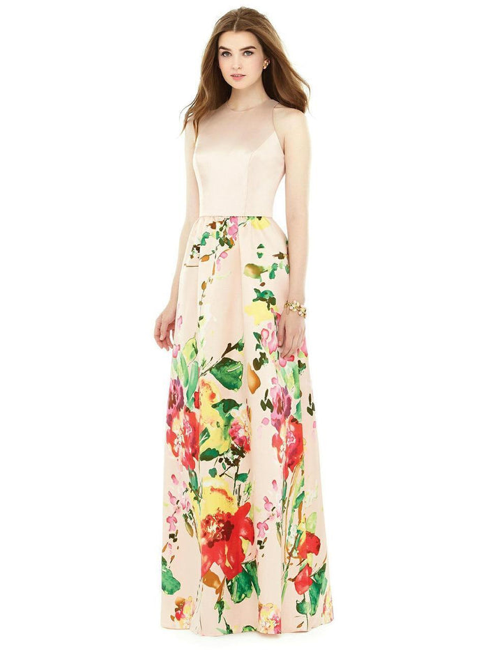 D707CP Bridesmaid Dress In Blush Bouquet