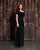 Alexander by Daymor - 852 Horizontal Beaded Off-Shoulder Fitted Dress In Black