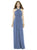 Alfred Sung - D720 Chiffon Knit Halter Sheath Dress In Blue