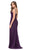 Dancing Queen - 8545 Asymmetrical Jeweled High Slit Prom Gown in Purple