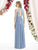After Six - 6742 Sequined Halter Bodice A-Line Gown In Blue