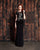 Alexander by Daymor - 858 Floral Embroidered Illusion Bateau Dress In Black