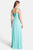 Adrianna Papell - 91889190 Sleeveless Crisscrossed Bodice Empire Gown in Blue and Green
