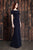 Alexander by Daymor - 860 Off Shoulder Beaded Long Formal Dress In Blue