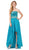 Dancing Queen - 8608 Strapless Sequined High Low A-line Prom Dress in Blue