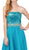 Dancing Queen - 8608 Strapless Sequined High Low A-line Prom Dress in Blue
