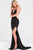 JVN46903 Sexy Plunging V Neck Jersey Dress
