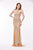 Angela & Alison - 861120 Sparkling Encrusted Halter Prom Gown In Orange and Gold