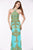 Angela & Alison - 861120 Sparkling Encrusted Halter Prom Gown In Blue and Gold