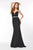 Angela & Alison - 861175 Sleeveless Sheath Gown with Beaded Overlay In Black and Multi-Color