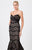 JS Collection - 861676 Strapless Tiered Lace Mermaid Dress  in Black and Neutral