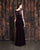 Alexander by Daymor - 861 Embellished Cape Fitted Evening Dress In Purple