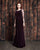 Alexander by Daymor - 861 Embellished Cape Fitted Evening Dress In Purple