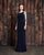 Alexander by Daymor - 861 Embellished Cape Fitted Evening Dress In Blue