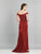 Dave & Johnny - A8633 Laced Bodice Of-Shoulder Trumpet Gown In Red