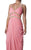 JS Collection - 863592 Bejeweled Halter Draped Dress in Pink