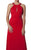 JS Collection - 863593 Sultry Keyhole Ruched Evening Dress in Red