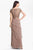 Adrianna Papell - 62882090 Lace Bodice Tiered Long Dress in Buffalo Brown