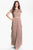 Adrianna Papell - 62882090 Lace Bodice Tiered Long Dress in Buffalo Brown