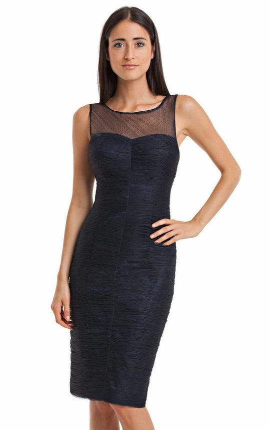 JS Collections - Sleeveless Shirred Cocktail Dress 864253 in Blue