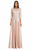JS Collections 864417 Rosette Applique Dress In Nude