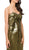 Dancing Queen - 8646 Strapless Jeweled Metallic Prom Gown in Green
