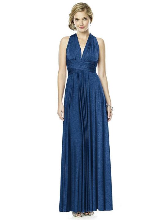 SHIMMERTW2 Dress In Estate Blue Gold