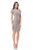 JS Collections - 865487 Embroidered V-Neck Bodycon Dress in Neutral and Brown