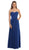 Dancing Queen - 8658 Strapless Chiffon Empire Long Prom Dress In Blue