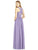 After Six - 6752 Ruched V-neck Lux Chiffon A-line Dress In Purple
