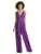 Dessy Collection - MJ-JPTWIST Maracaine Jersey Twist Wrap Jumpsuit In Purple
