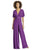 Dessy Collection - MJ-JPTWIST Maracaine Jersey Twist Wrap Jumpsuit In Purple