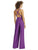 Dessy Collection - MJ-JPTWIST Maracaine Jersey Twist Wrap Jumpsuit In Purple