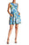 Taylor - 9763MJ Sleeveless Floral Print Ponte Dress In Blue and Floral